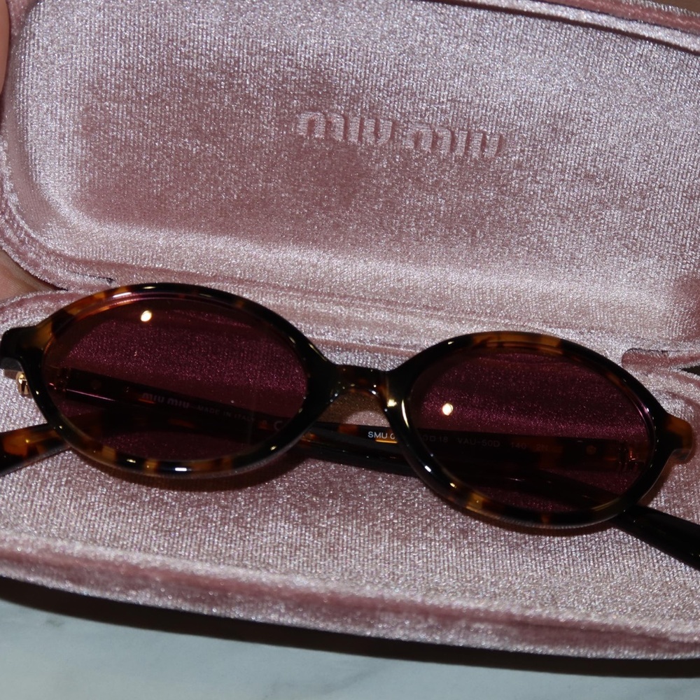 Miu Miu Oval Sunglasses with Tortoiseshell Frame - perfect condition worn twice